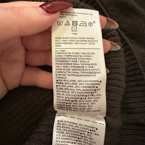 Athleta dark brown wool/cashmere knit turtleneck sweater size M - Picture 8 of 15